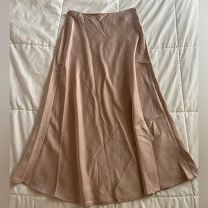 SHEIN Small Blush Satin Midi Skirt